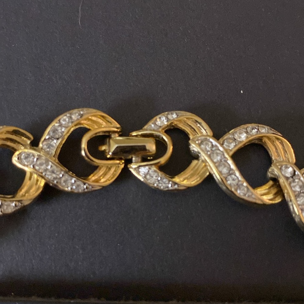 Napier Vintage 90's Chunky Rhinestone Collar Choker Necklace - Picture 5 of 7
